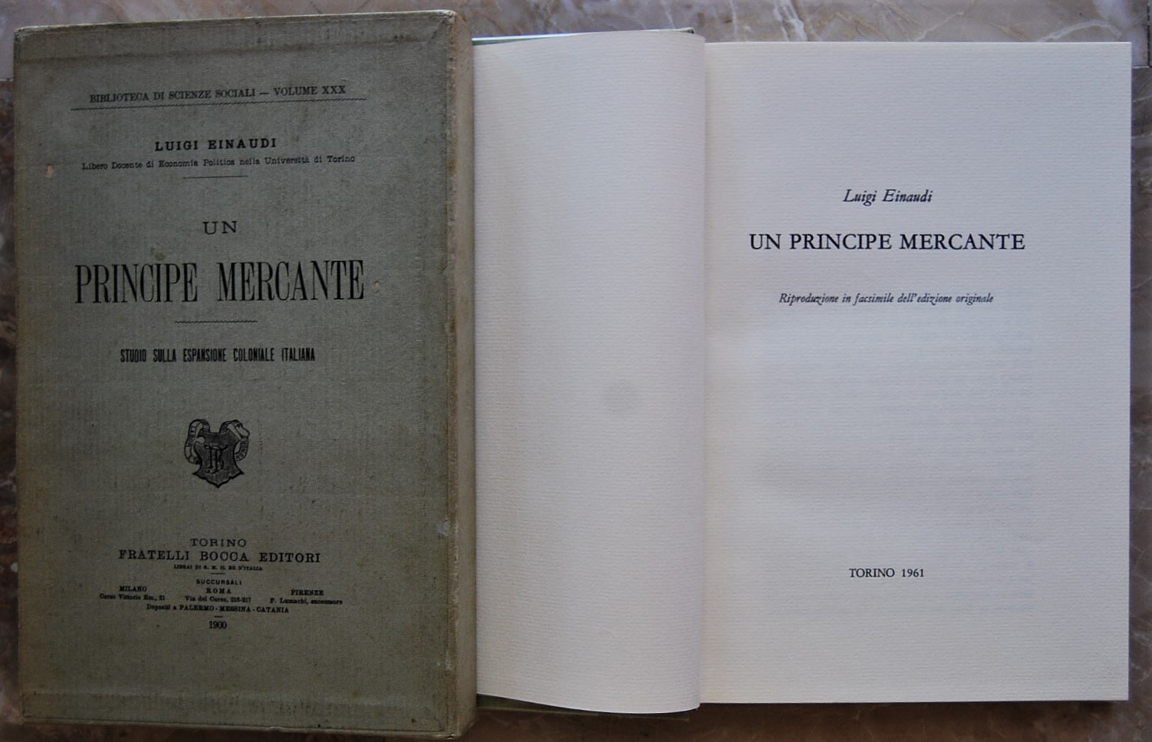 Einaudi Luigi UN PRINCIPE MERCANTE. - Copertina