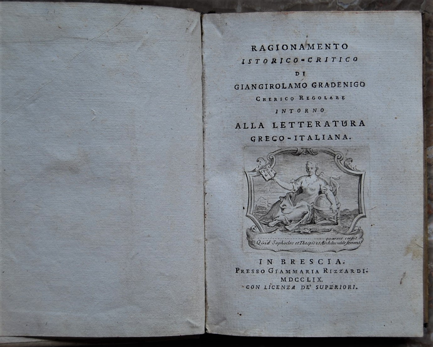 Gradenigo Giangirolamo RAGIONAMENTO ISTORICO ... - Copertina