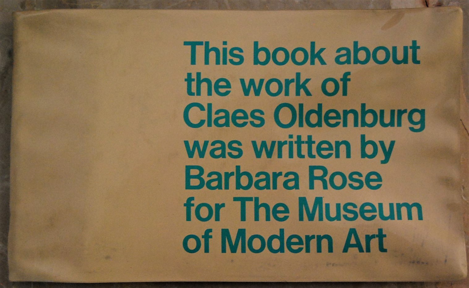 Barbara Rose CLAES OLDENBURG. - Copertina