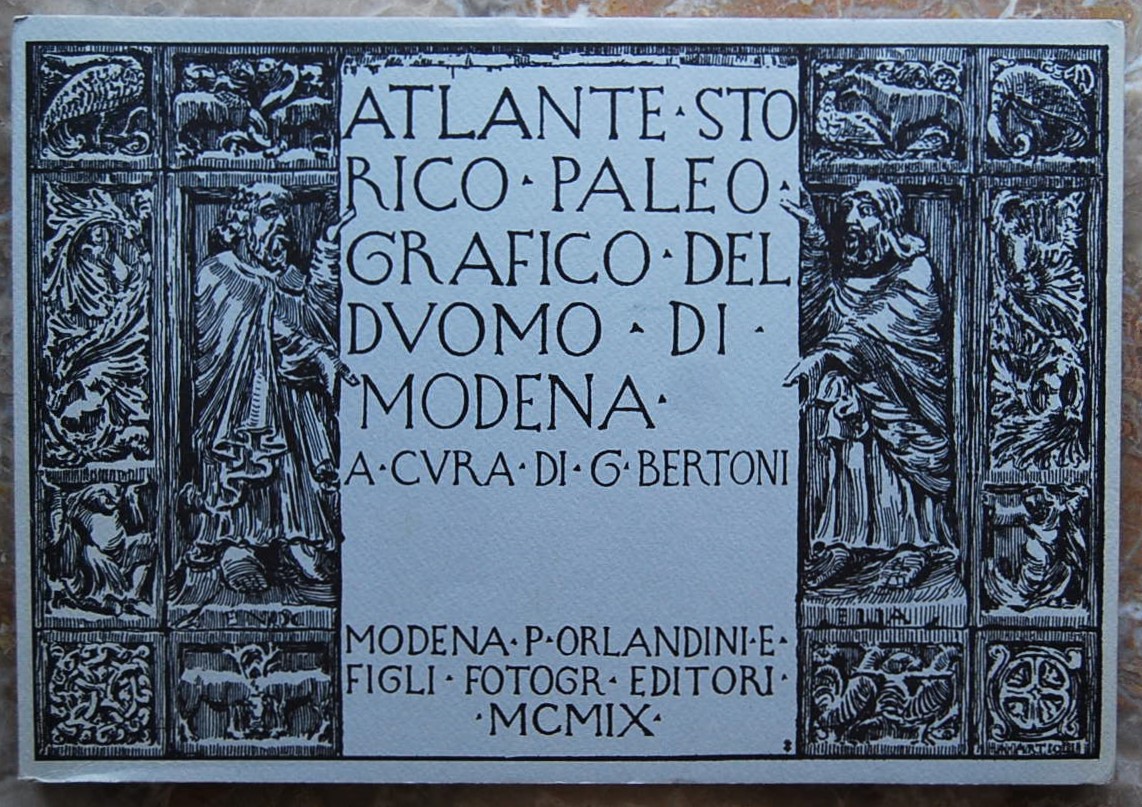 Bertoni Giulio ATLANTE STORICO PALEOGRAFICO DEL ... - Copertina