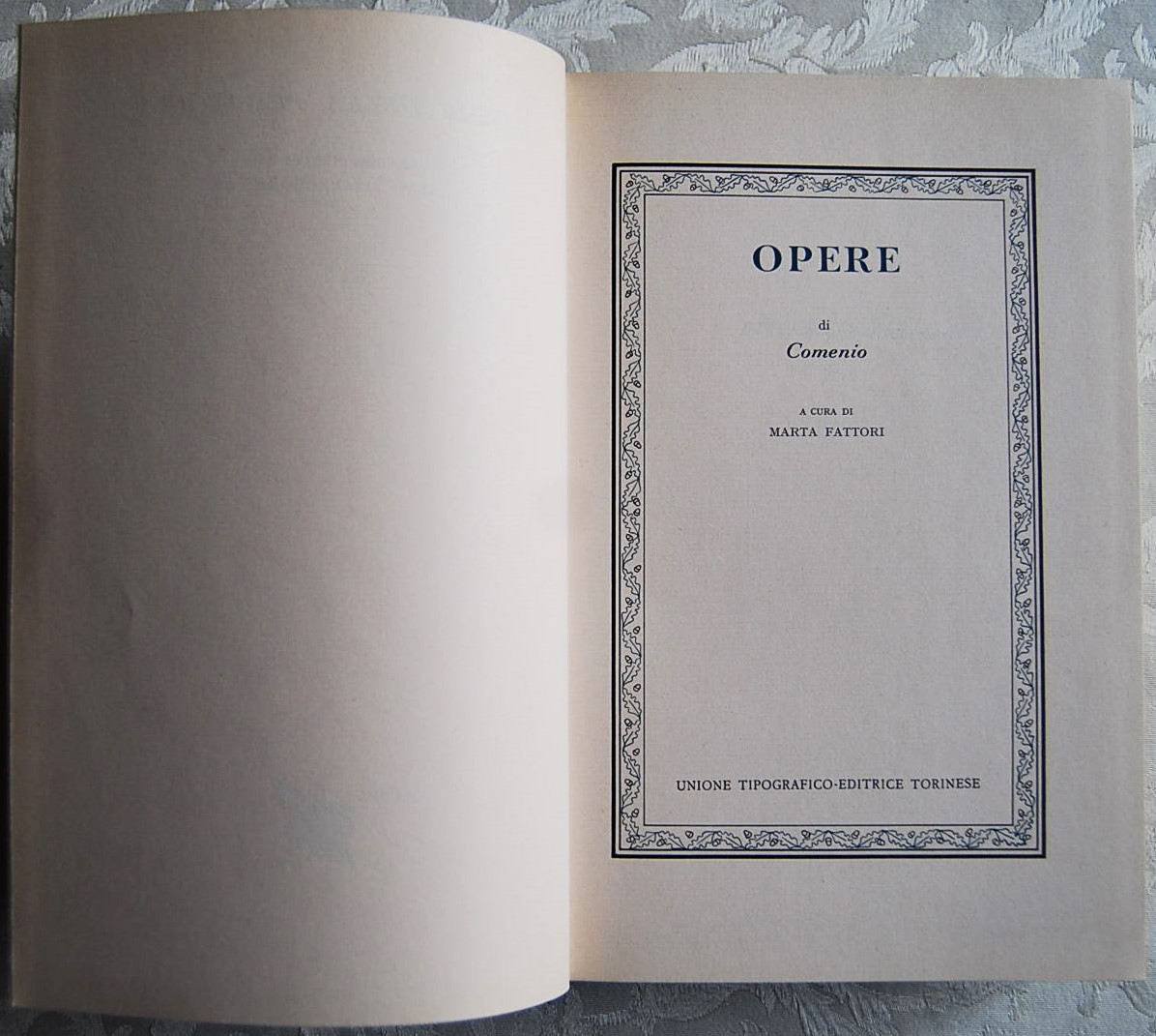 Comenio OPERE. - Copertina