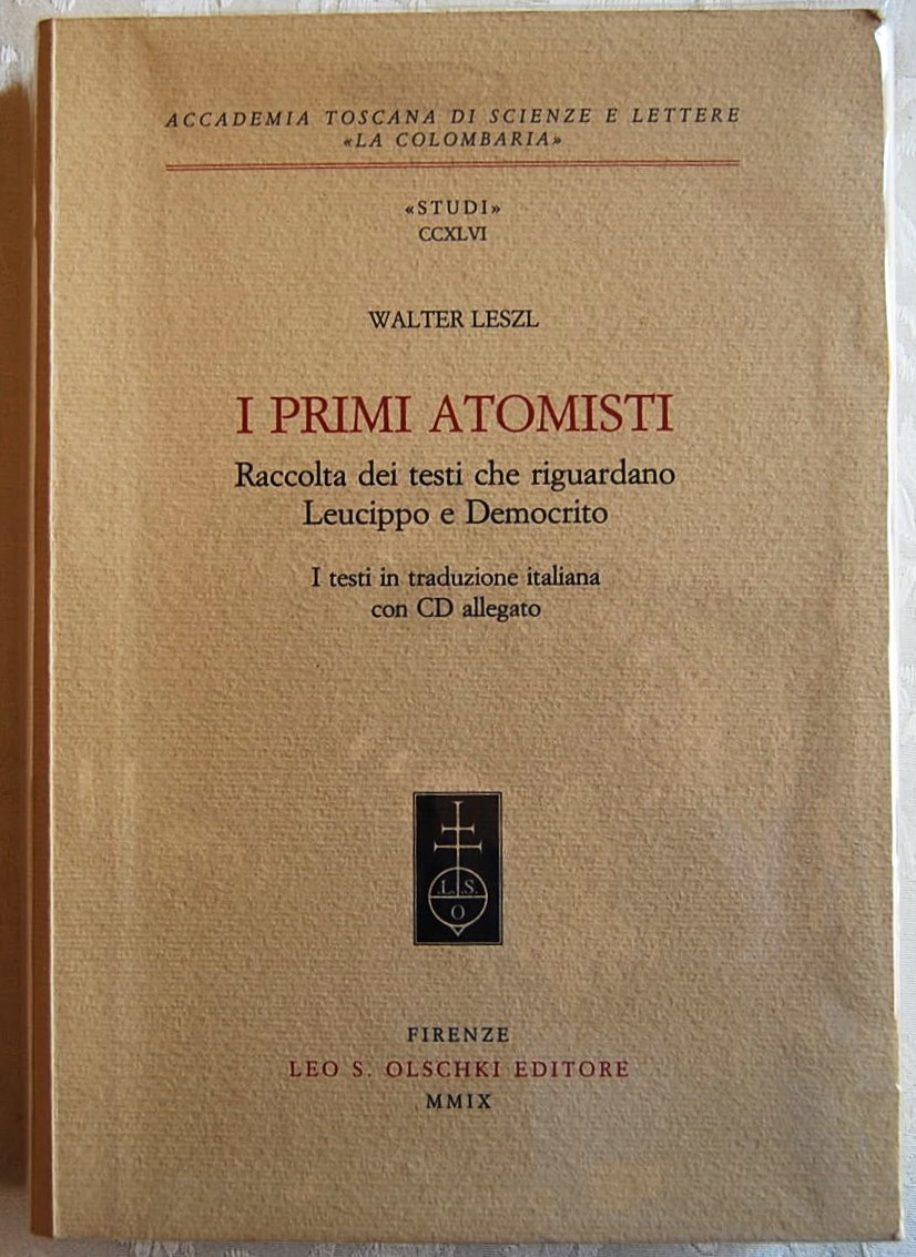 Leszi Walter I PRIMI ATOMISTI. RACCOLTA DEI TESTI ... - Copertina