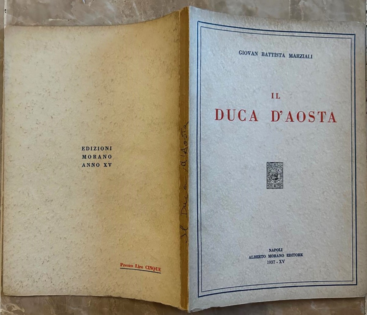 Marziali Giovan Battista IL DUCA D'AOSTA. - Copertina