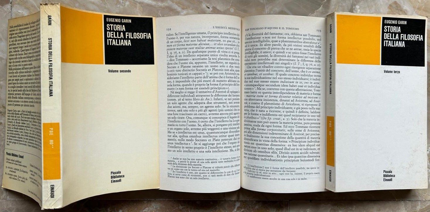 Garin Eugenio STORIA DELLA FILOSOFIA ITALIANA. - Copertina