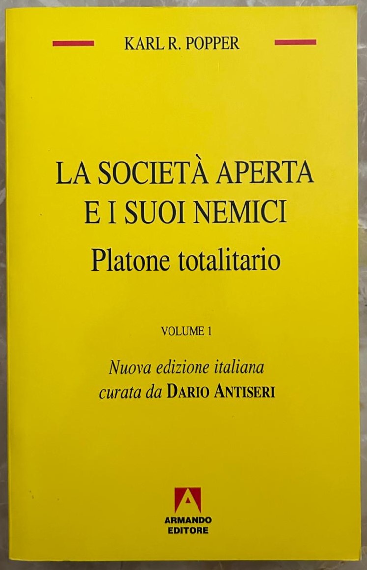 Popper K. LA SOCIETA' APERTA E I SUOI NEMICI. ... - Copertina