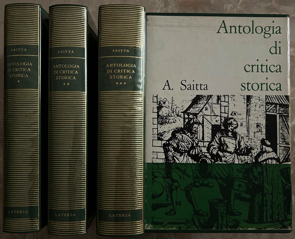 Saitta A. ANTOLOGIA DI CRITICA STORICA. - Copertina