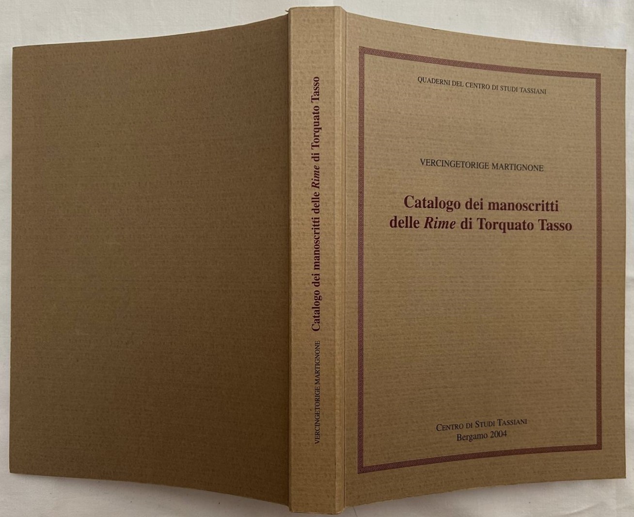 Martignone V. CATALOGO DEI MANOSCRITTI DELLE RIME ... - Copertina