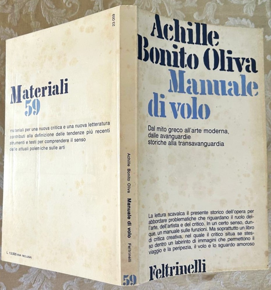 Achille Bonito Oliva MANUALE DI VOLO. - Copertina