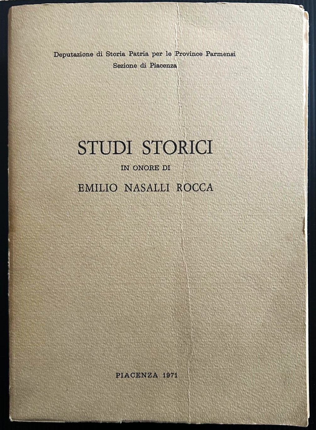  STUDI STORICI IN ONORE DI EMILIO NASALLI ROCCA. - Copertina