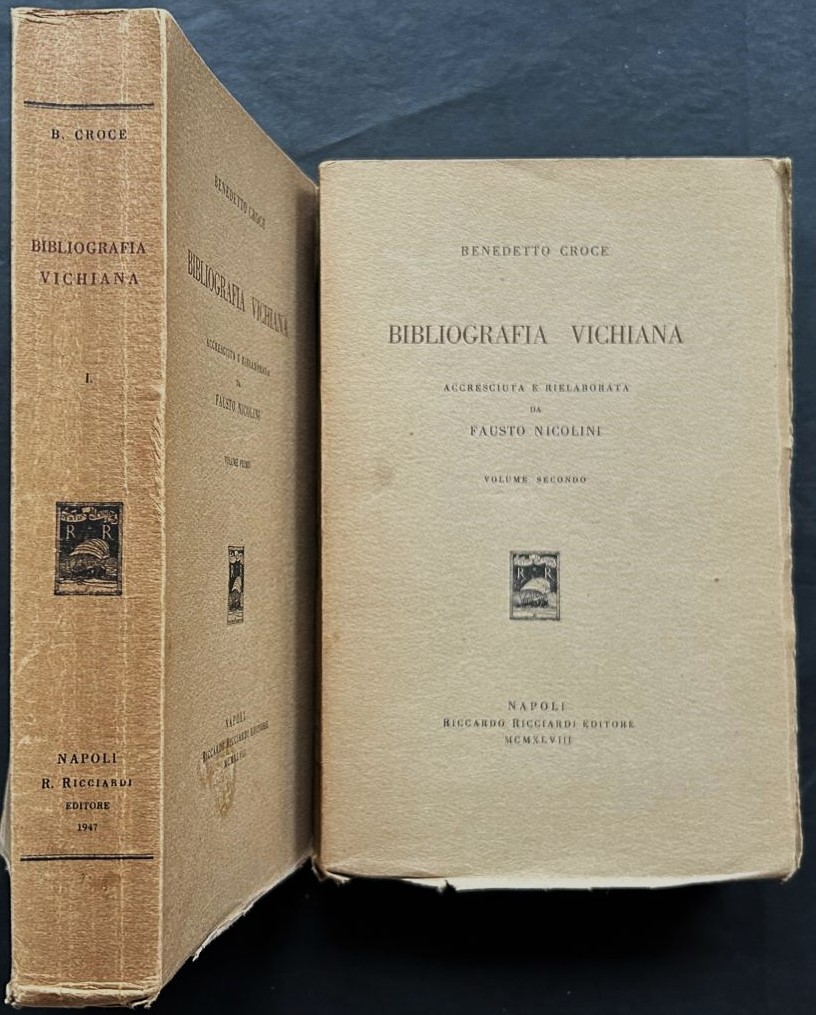 Croce Benedetto BIBLIOGRAFIA VICHIANA. - Copertina