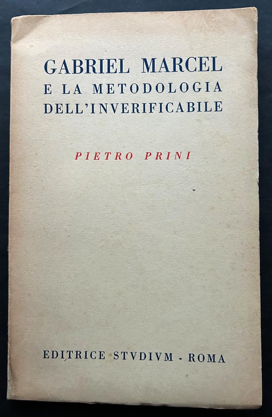 Prini P. GABRIEL MARCEL E LA METODOLOGIA DELL'... - Copertina