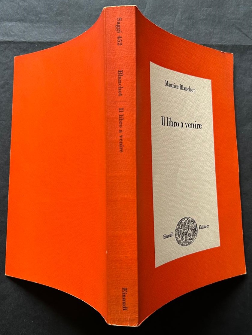 Blanchot M. IL LIBRO A VENIRE. - Copertina
