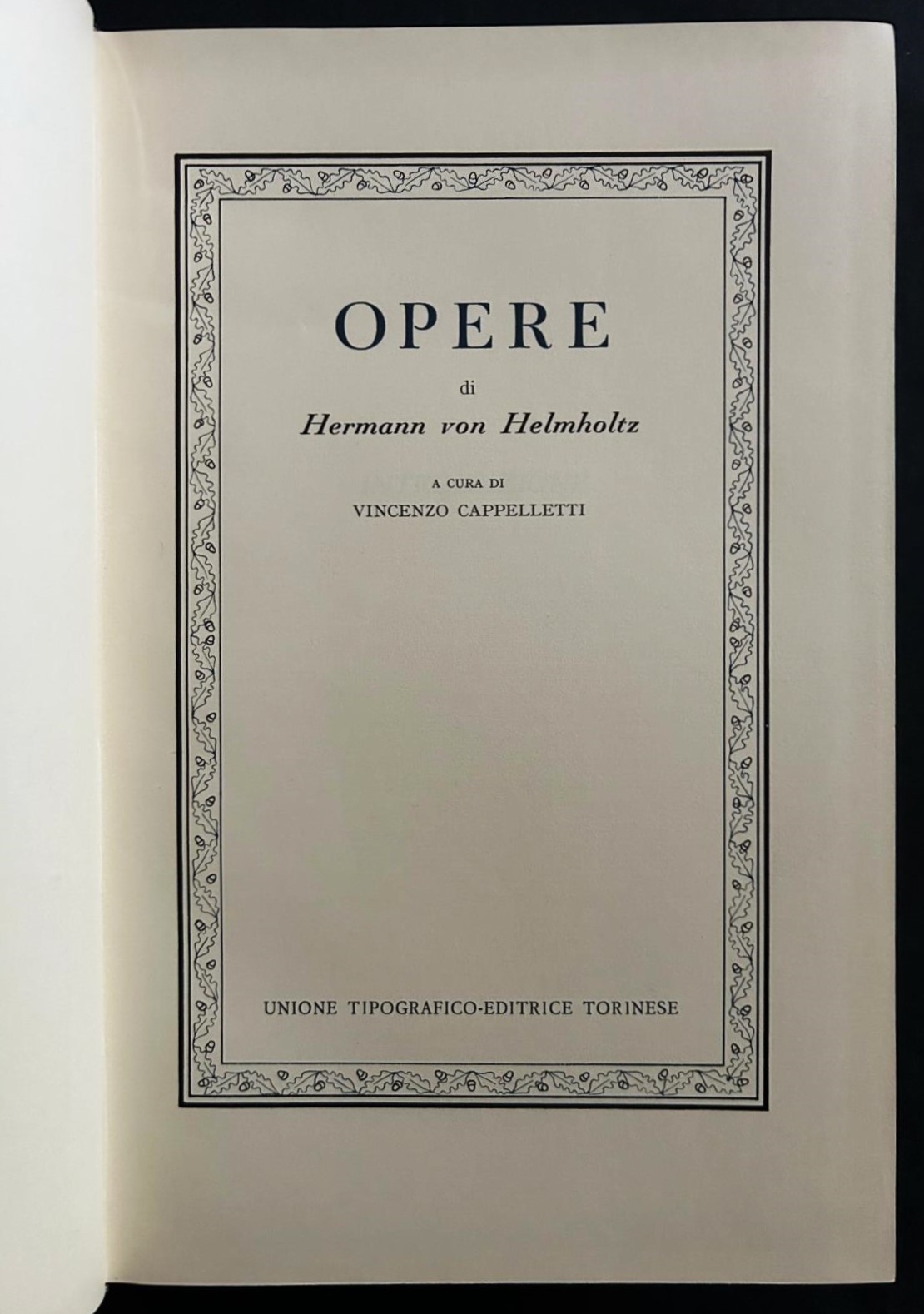 Helmholtz H. OPERE. - Copertina