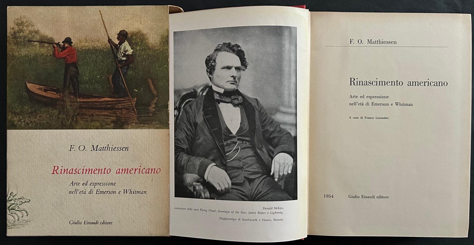 Matthiessen F. RINASCIMENTO AMERICANO. - Copertina
