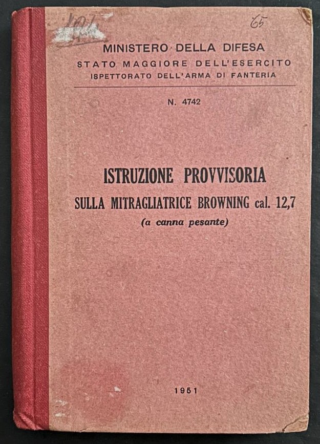  ISTRUZIONE PROVVISORIA SULLA MITRAGLIATRICE ... - Copertina