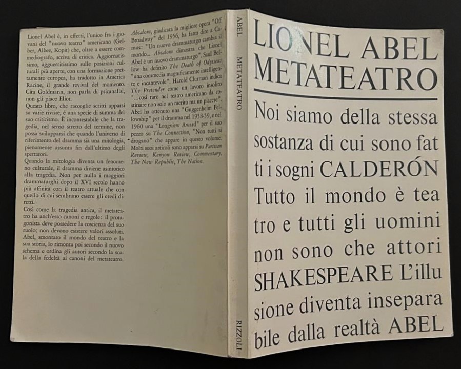 Lionel Abel METATEATRO. - Copertina