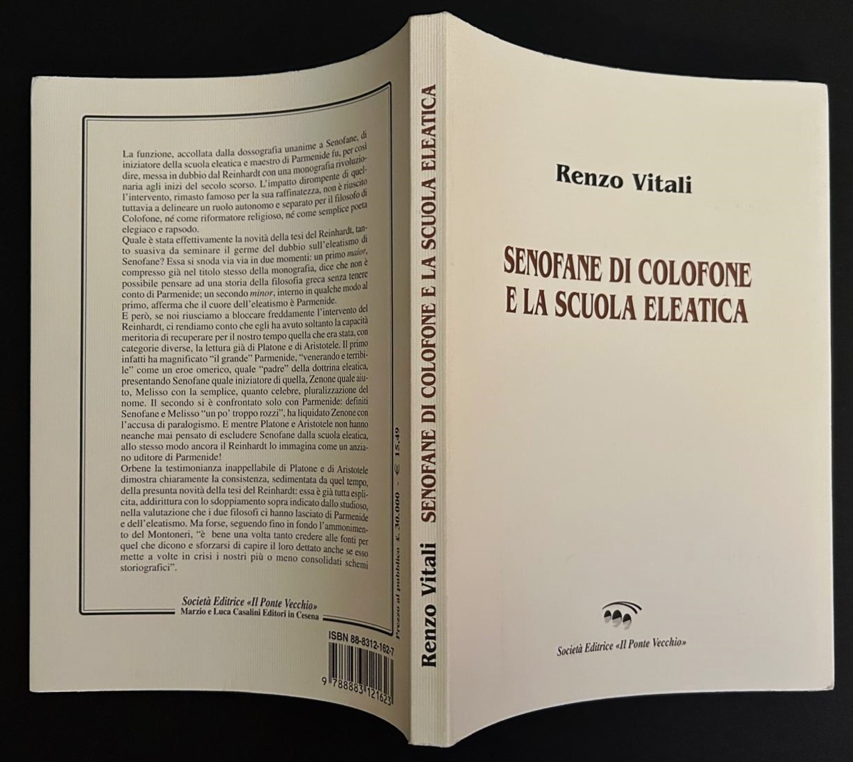 Vitali Renzo SENOFANE DI COLOFANE E LA SCUOLA ... - Copertina