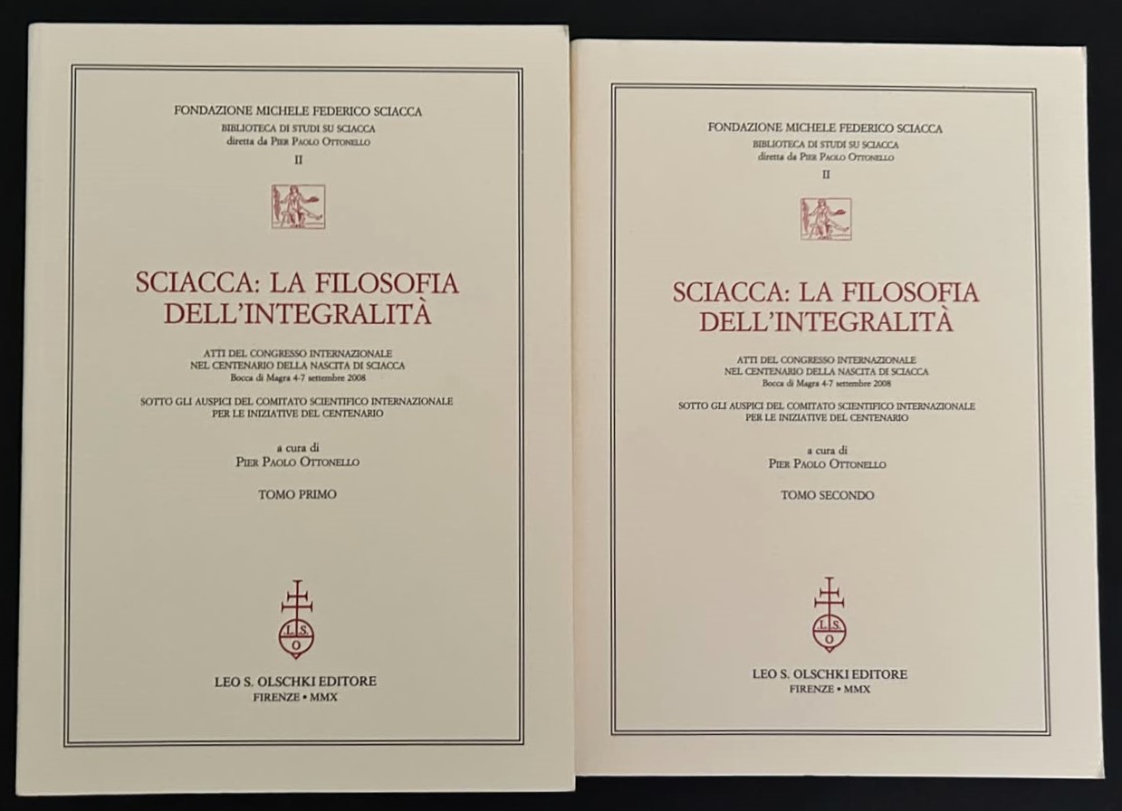  SCIACCA: LA FILOSOFIA DELL'INTEGRALITA'. - Copertina