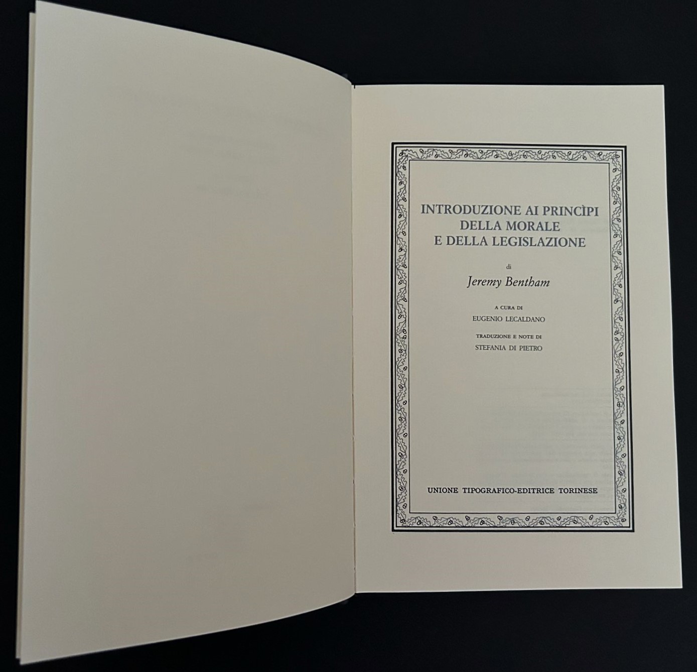 Bentham Jeremy INTRODUZIONE AI PRINCIPI DELLA ... - Copertina