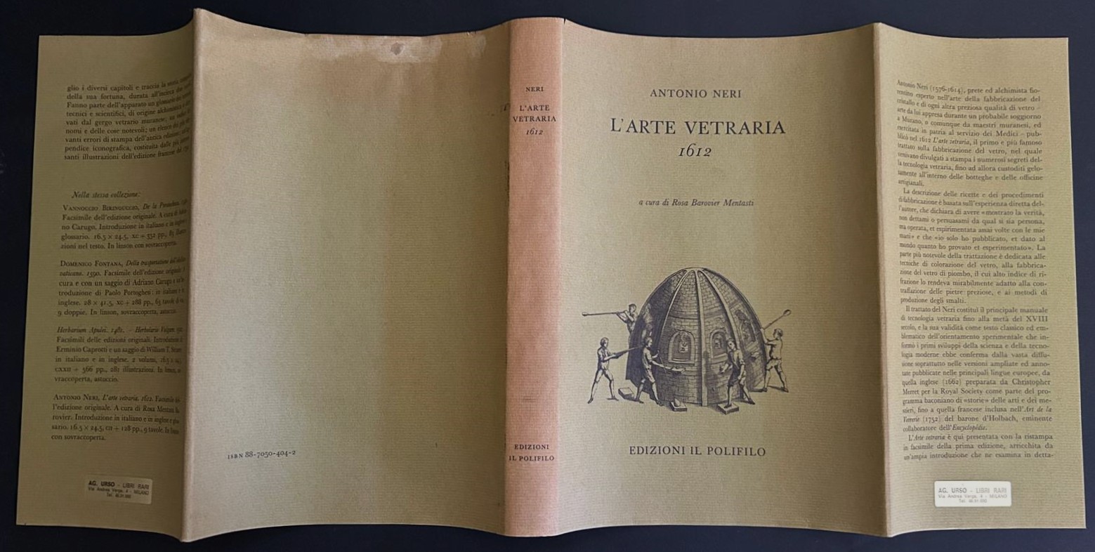 Neri Antonio L'ARTE VETRARIA. 1612. - Copertina